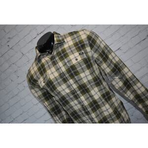 Vans Off The Wall Shirt Mens Size Large Button Down Cotton Green Plaids